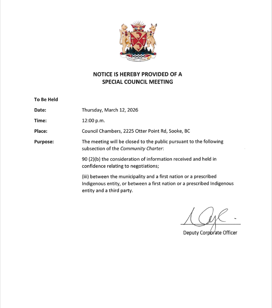 Notice of Special Meeting March 12, 2026 - 12:00PM